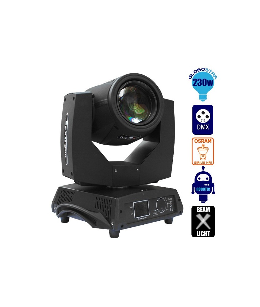 Κινούμενη Ρομποτική Κεφαλή Apollo BEAM Rainbow Effect Osram YODN 7R RGBW 230W 230V Zoom 0° - 3.8° GloboStar 51115